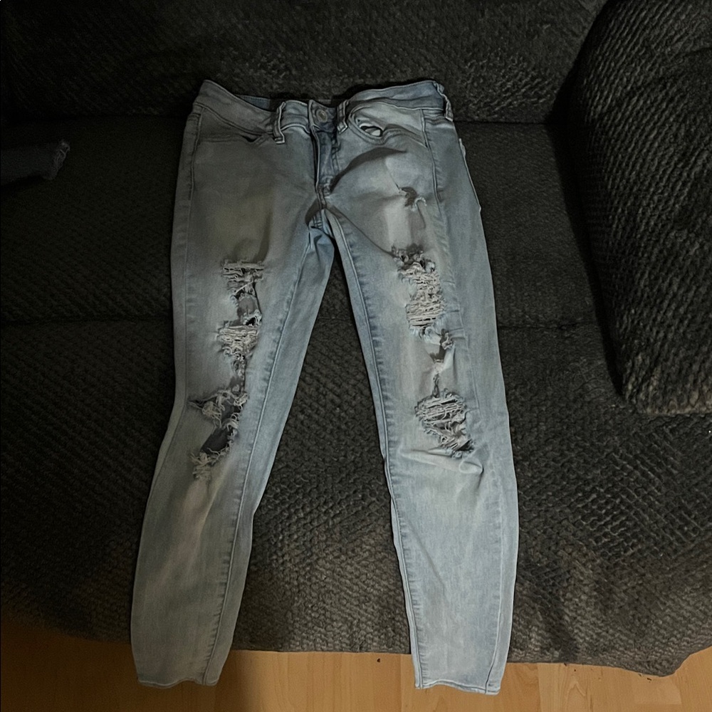 SO Light Blue Distressed Skinny Jeans